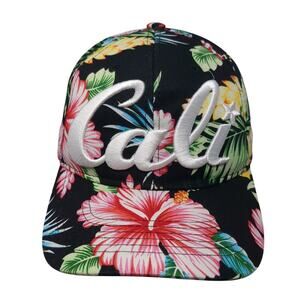 Cali Strapback Hat Multicolor One Size Embroidered Hawaiian Floral